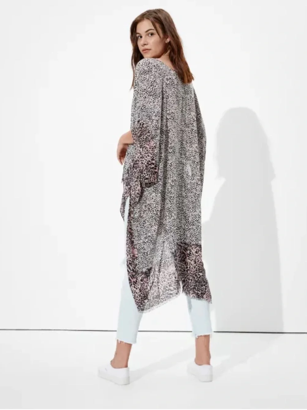American Eagle Leopard Kimono